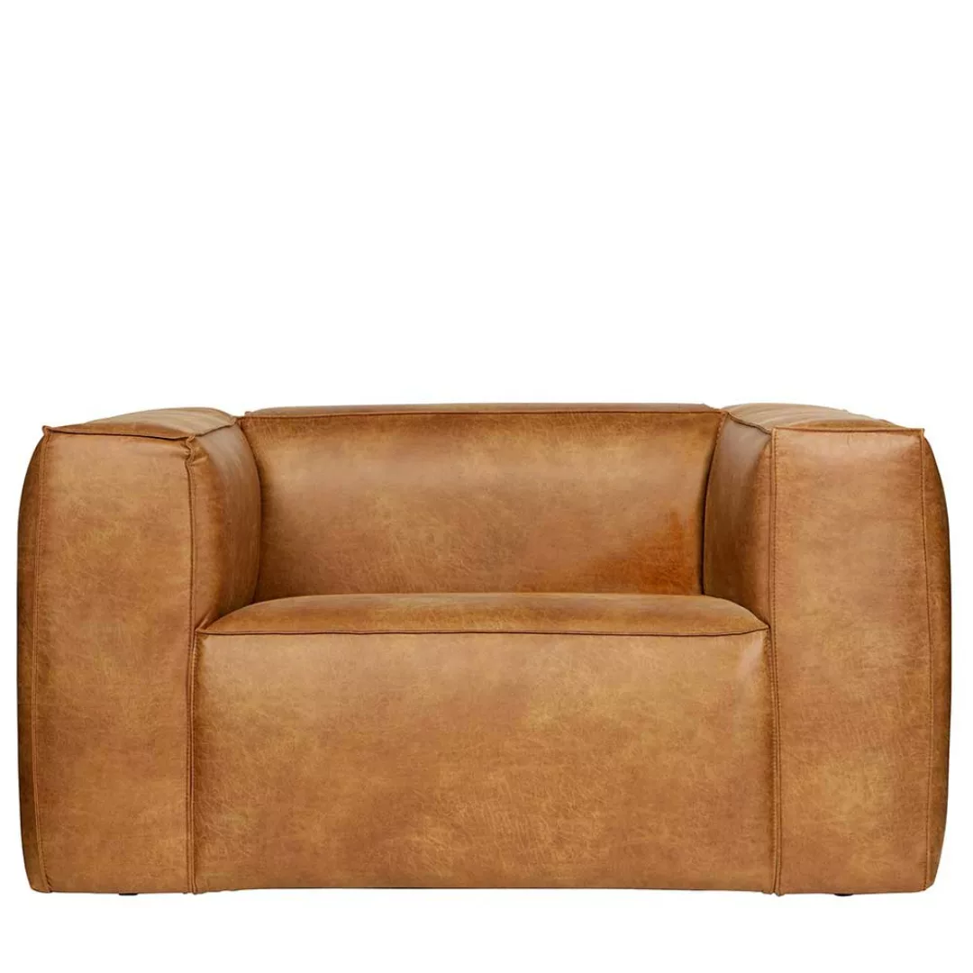 Lounge Sessel in Cognac Braun Recyclingleder günstig online kaufen