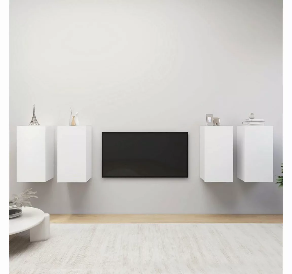 vidaXL TV-Schrank TV-Schränke 4 Stk Weiß 30,5x30x60 cm Spanplatte Lowboard günstig online kaufen