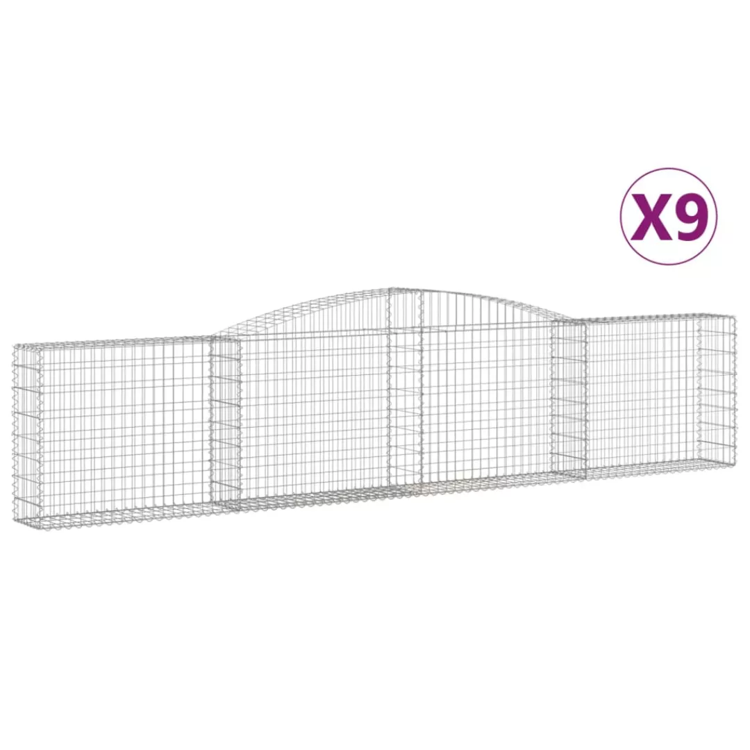 Vidaxl Gabionen Mit Hochbogen 9 Stk. 400x30x80/100cm Verzinktes Eisen günstig online kaufen