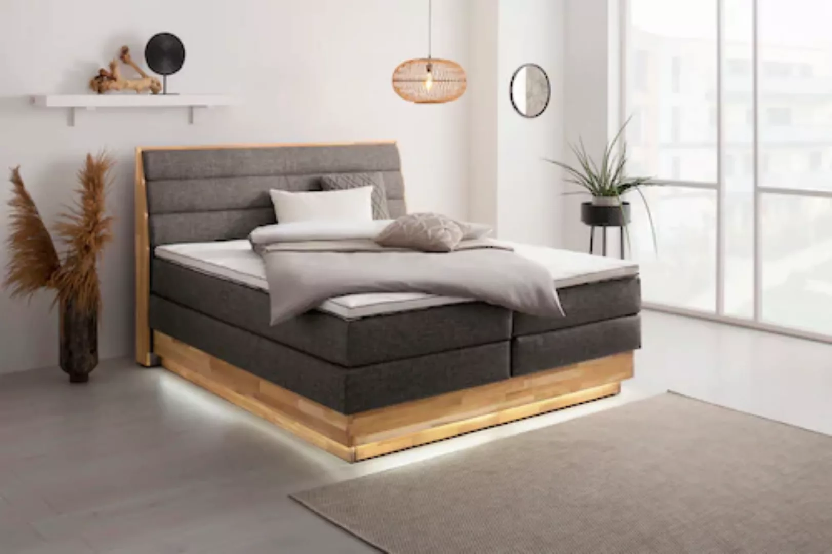 OTTO products Boxspringbett, LED-Beleuchtung, mit zertifizierten, recycelte günstig online kaufen