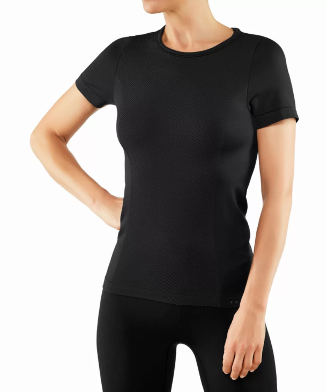 FALKE Damen T-Shirt Rundhals, XL-XXL, Schwarz, Struktur, 37926-300005 günstig online kaufen