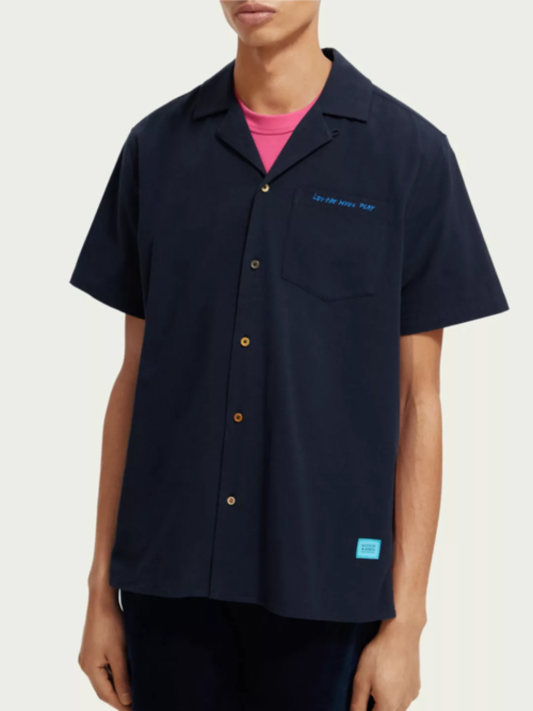 Scotch Shrunk Regular fit embroidered camp shirt günstig online kaufen