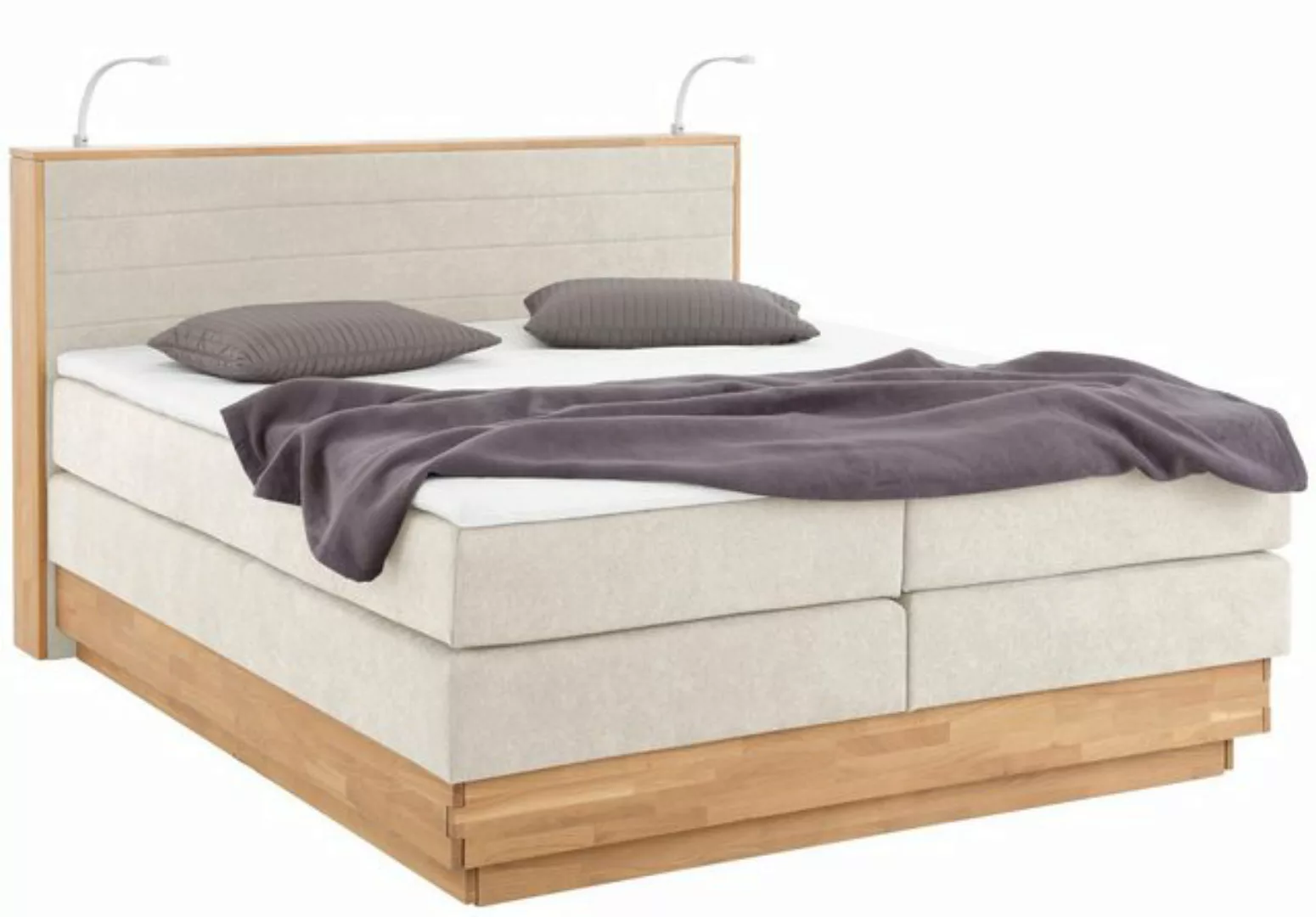 Home affaire Boxspringbett "Cavan", Eiche, inkl. Bettkasten & Topper, versc günstig online kaufen