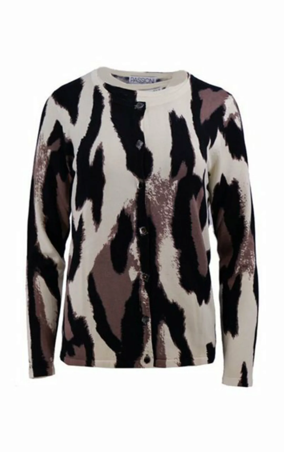 Passioni Cardigan Twinset im großflächigen abstrakten Animalprint günstig online kaufen