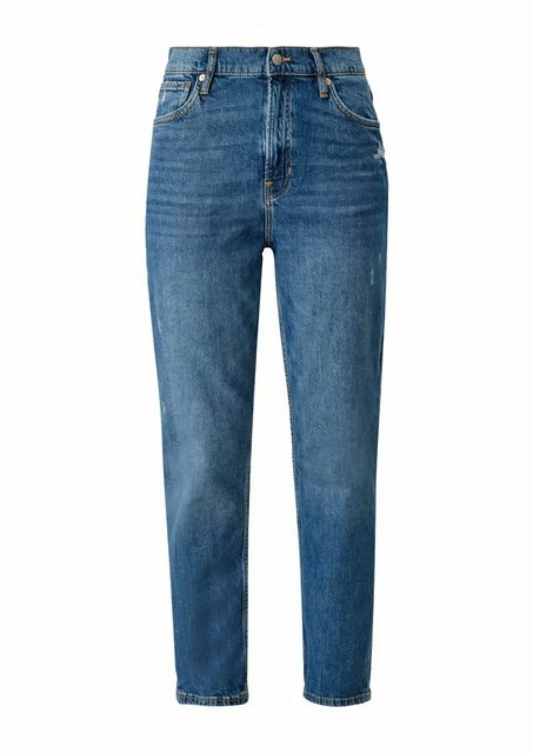 QS 7/8-Hose Ankle-Jeans Megan / Slim Fit / High Rise / Tapered Leg Destroye günstig online kaufen