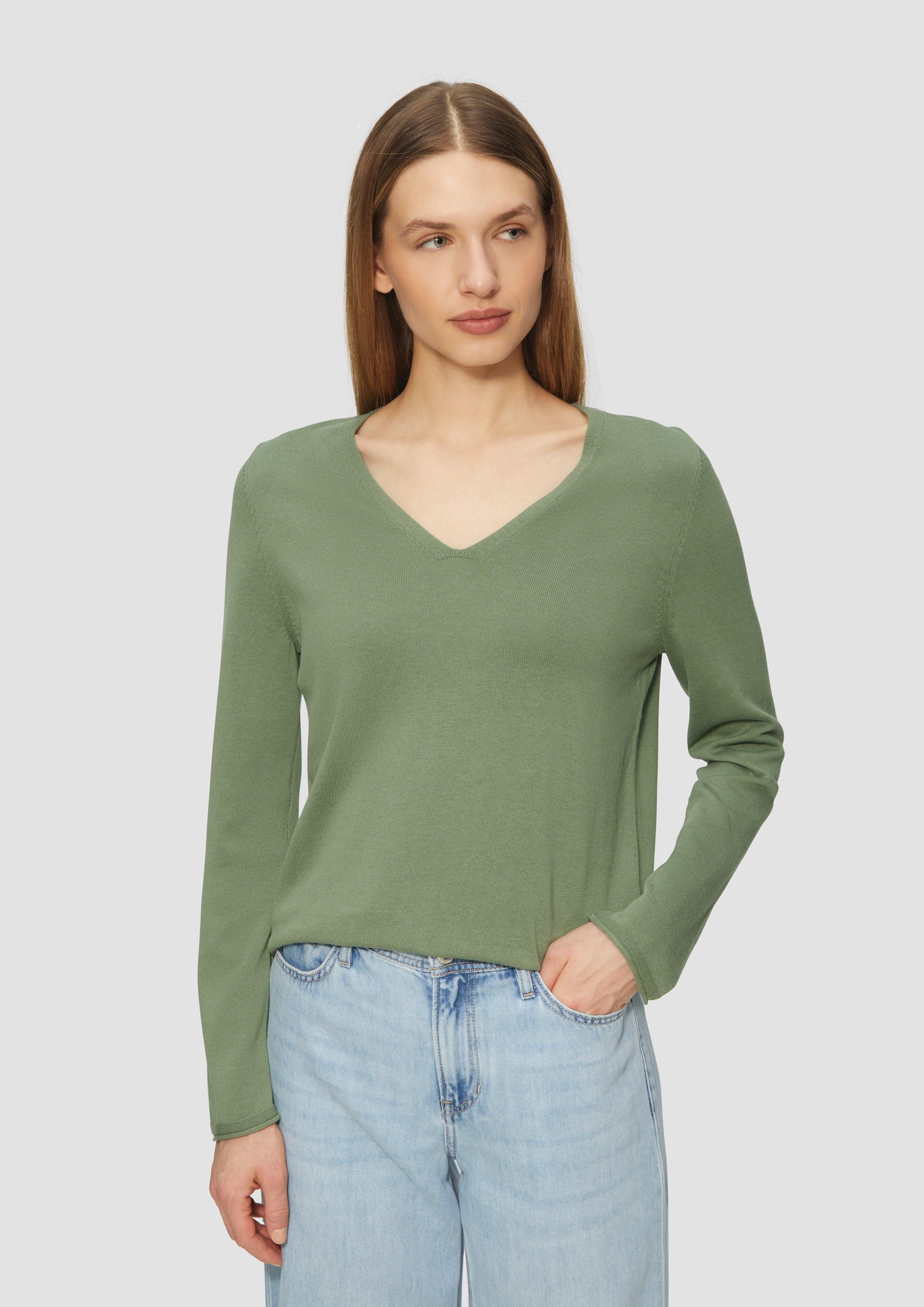 s.Oliver Strickpullover Feinstrickpullover mit V-Ausschnitt und günstig online kaufen
