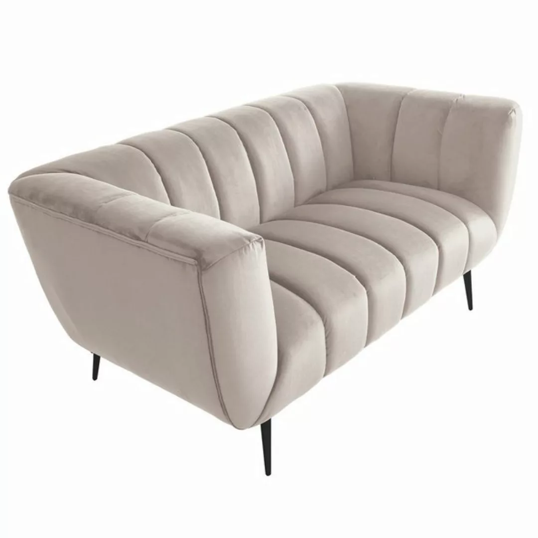 riess-ambiente 2-Sitzer NOBLESSE 165cm champagner / schwarz · Couch mit Bez günstig online kaufen