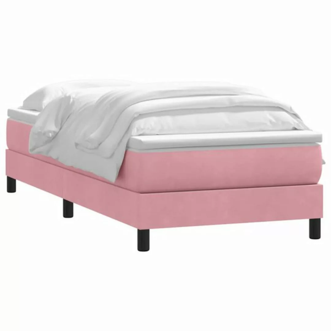 vidaXL Bett Boxspringbett mit Matratze Rosa 90x220 cm Samt günstig online kaufen