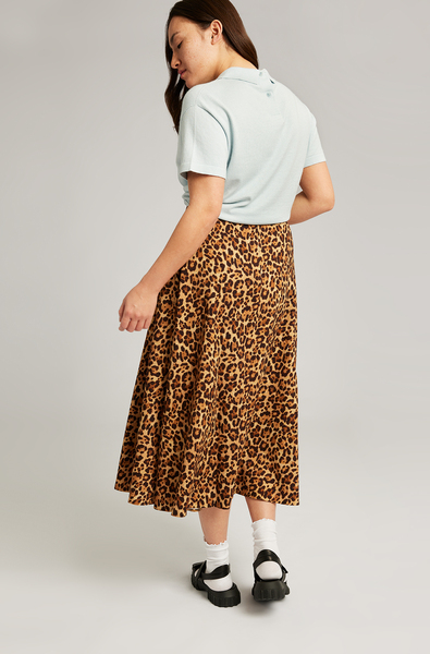 Midi Rock Aus Bio-baumwolle - Easy Skirt Leopard günstig online kaufen