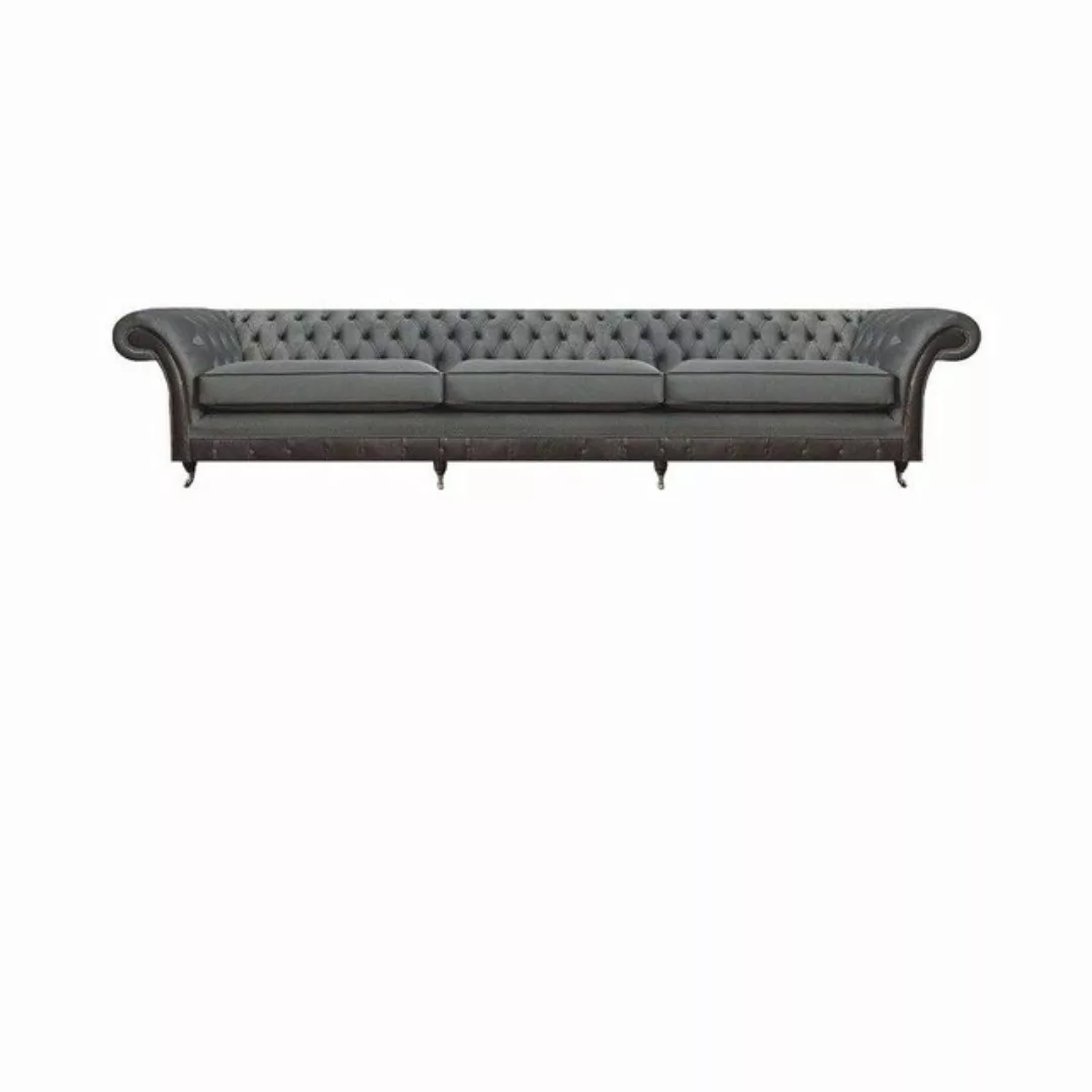 JVmoebel Chesterfield-Sofa Grau Designer Polstermöbel Garnitur 3tlg Wohnzim günstig online kaufen