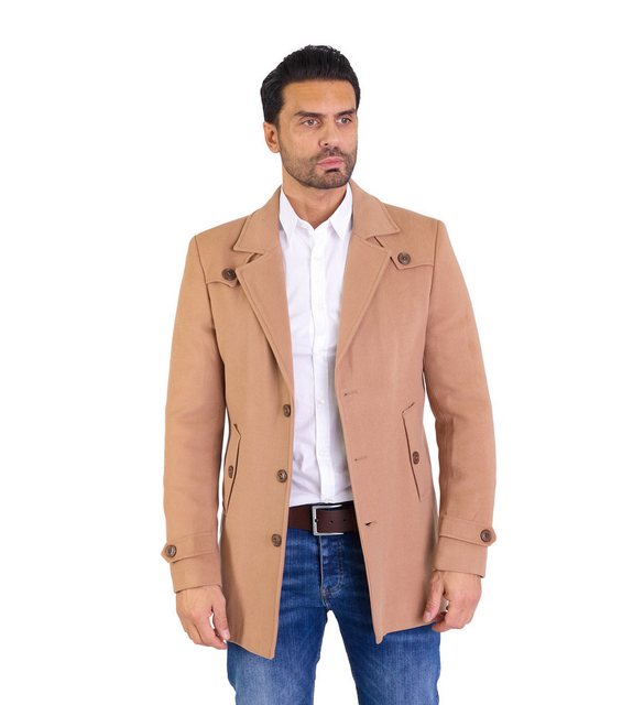 Denim Distriqt Wintermantel Feiner Herren Designer Wintermantel Beige Gr.60 günstig online kaufen