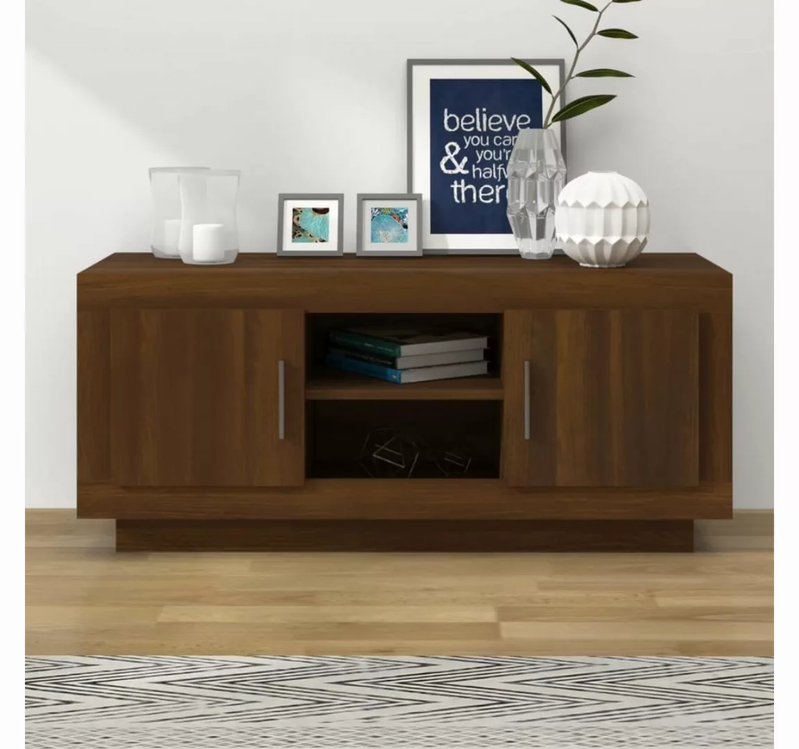 furnicato TV-Schrank Braun Eichen-Optik 102x35x45 cm Holzwerkstoff günstig online kaufen