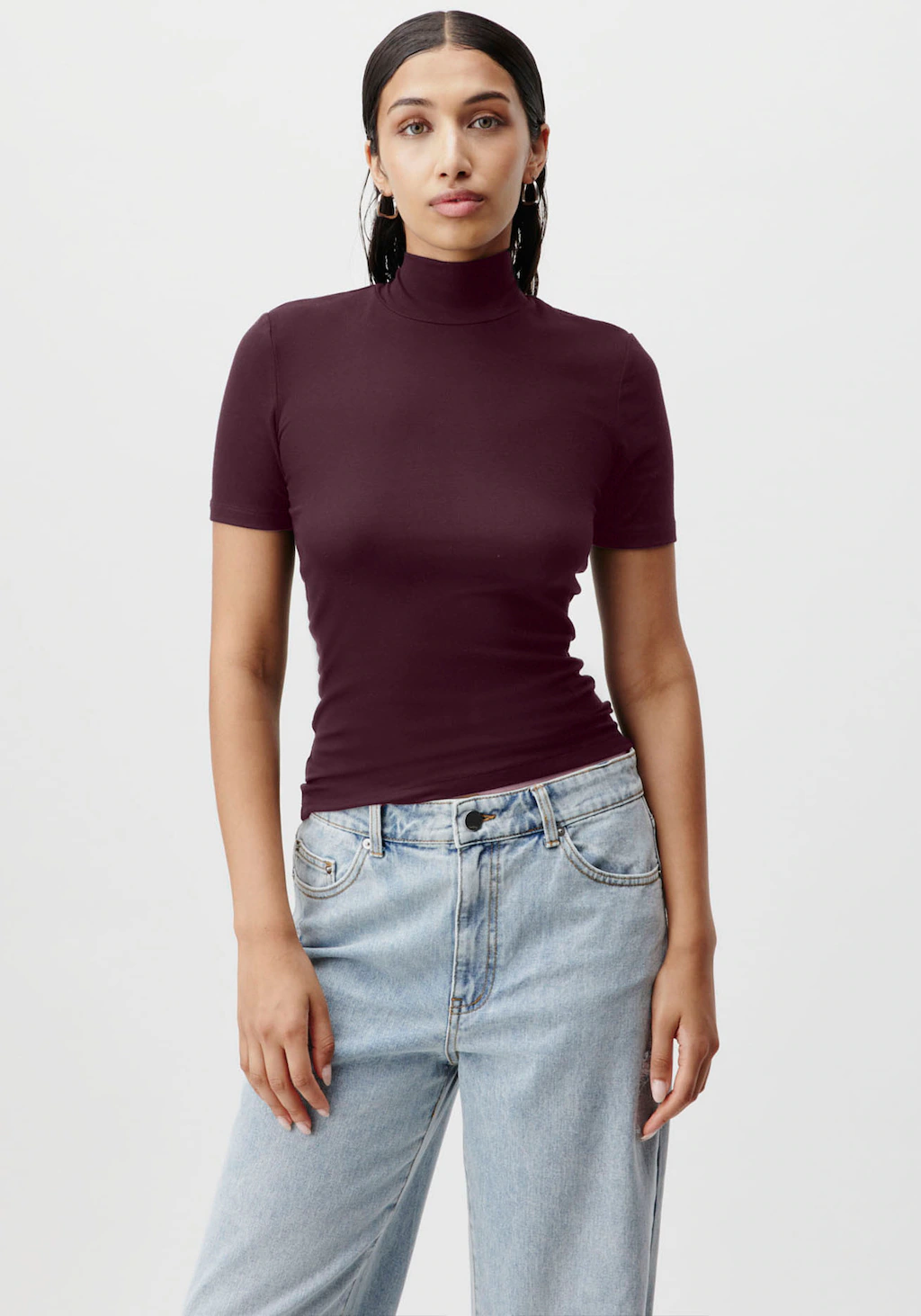 LeGer T-Shirt "Larina, LeGer by Lena Gercke", figurbetont, Stehkragen günstig online kaufen