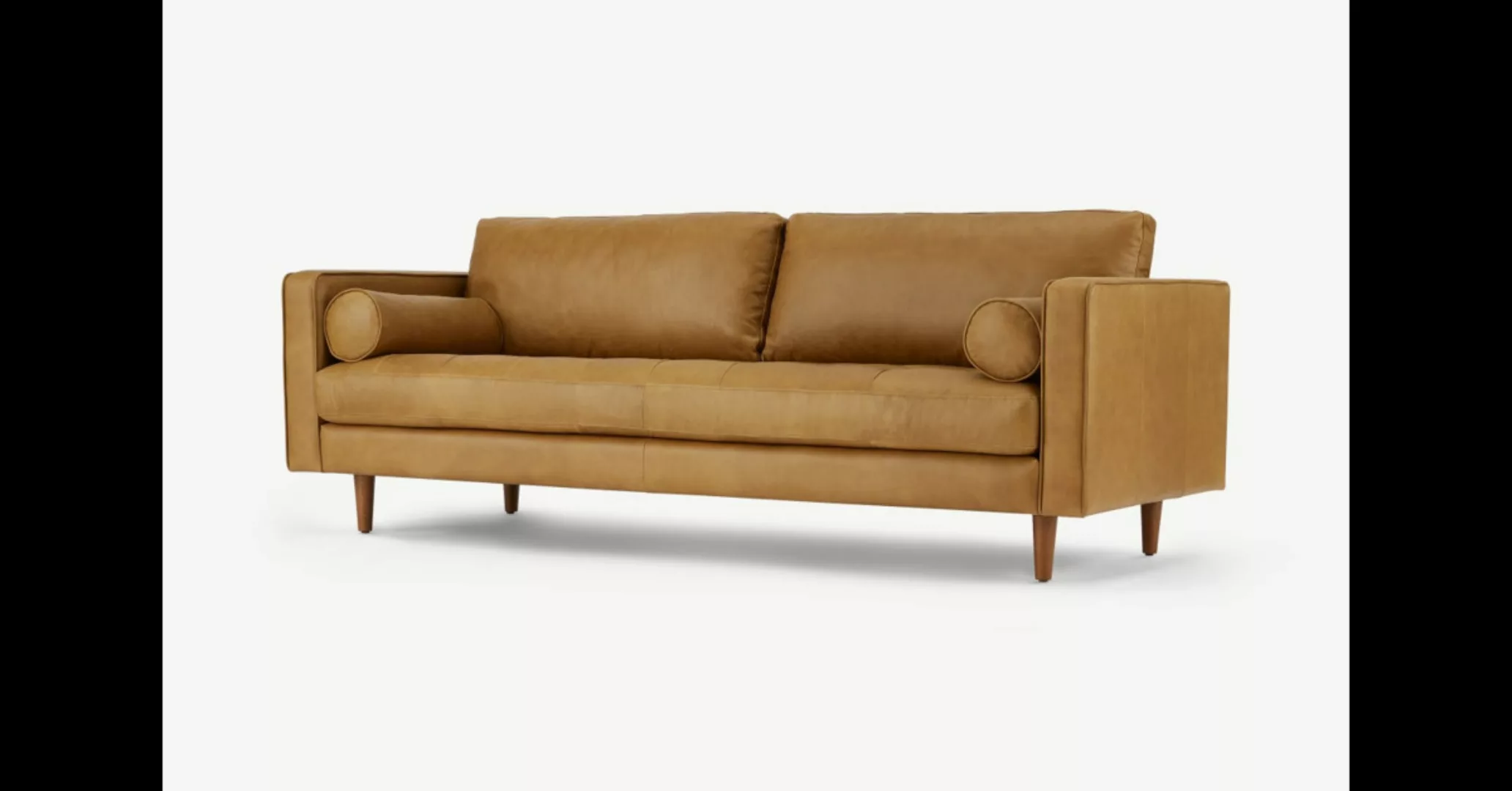 Scott 3-Sitzer Sofa, Leder in Hellbraun - MADE.com günstig online kaufen