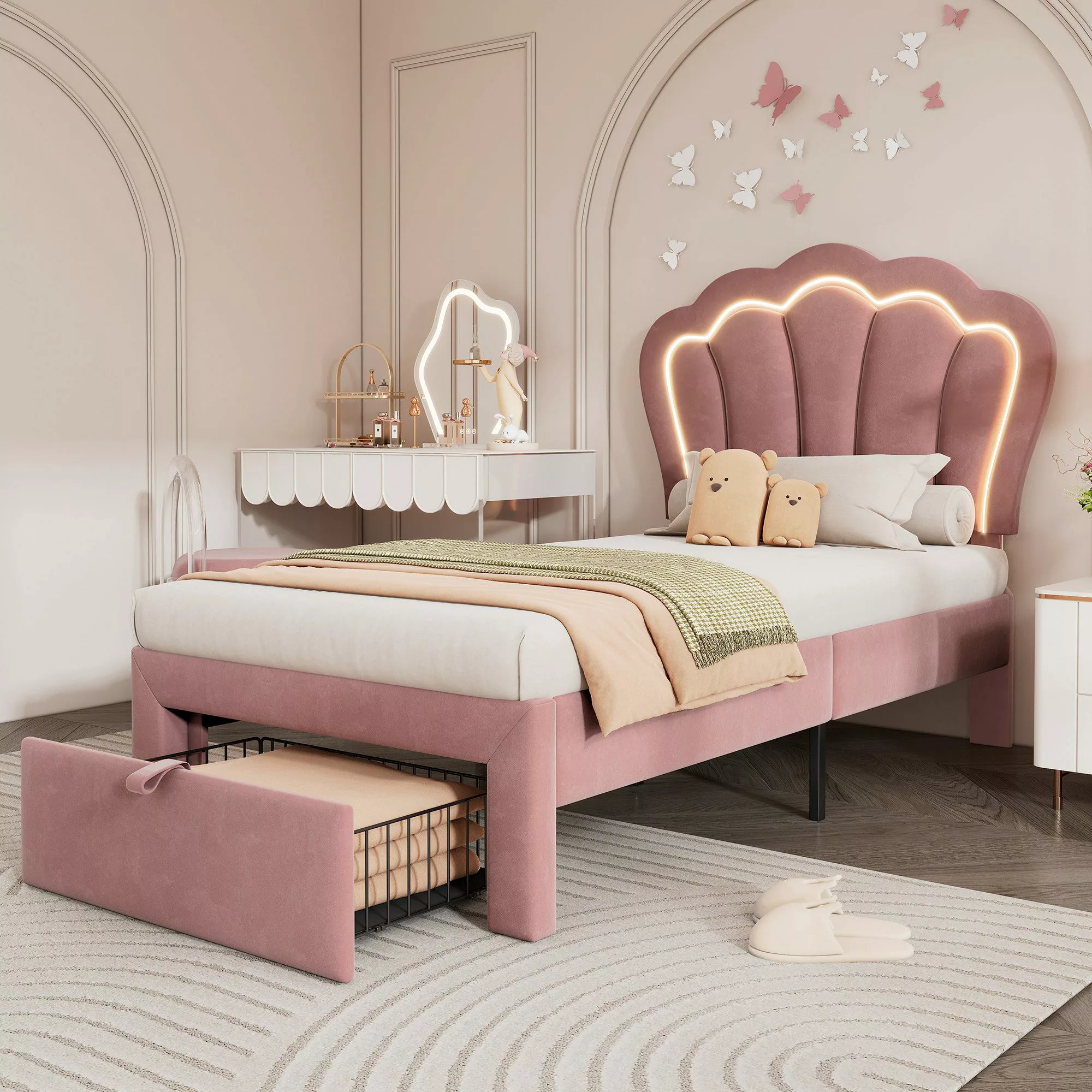 MODFU Polsterbett Kinderbett Jugendbett (Einzelbett, ohne günstig online kaufen