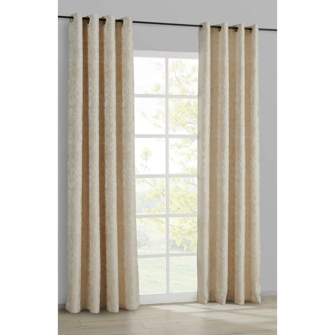 Ösenvorhang Pisa beige B/L: ca. 140x245 cm günstig online kaufen