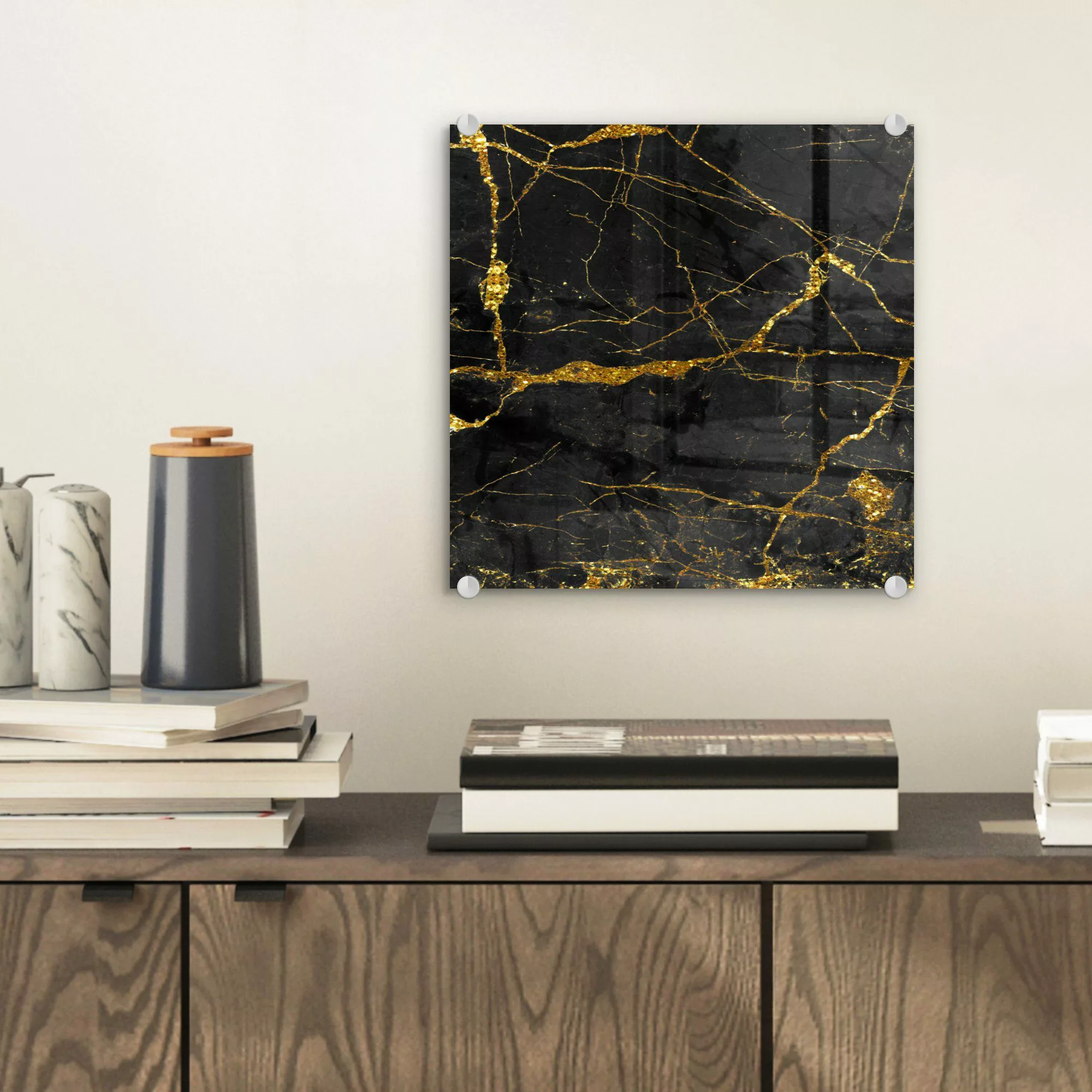 MuchoWow Acrylglasbild Marmor - Gold - günstig online kaufen