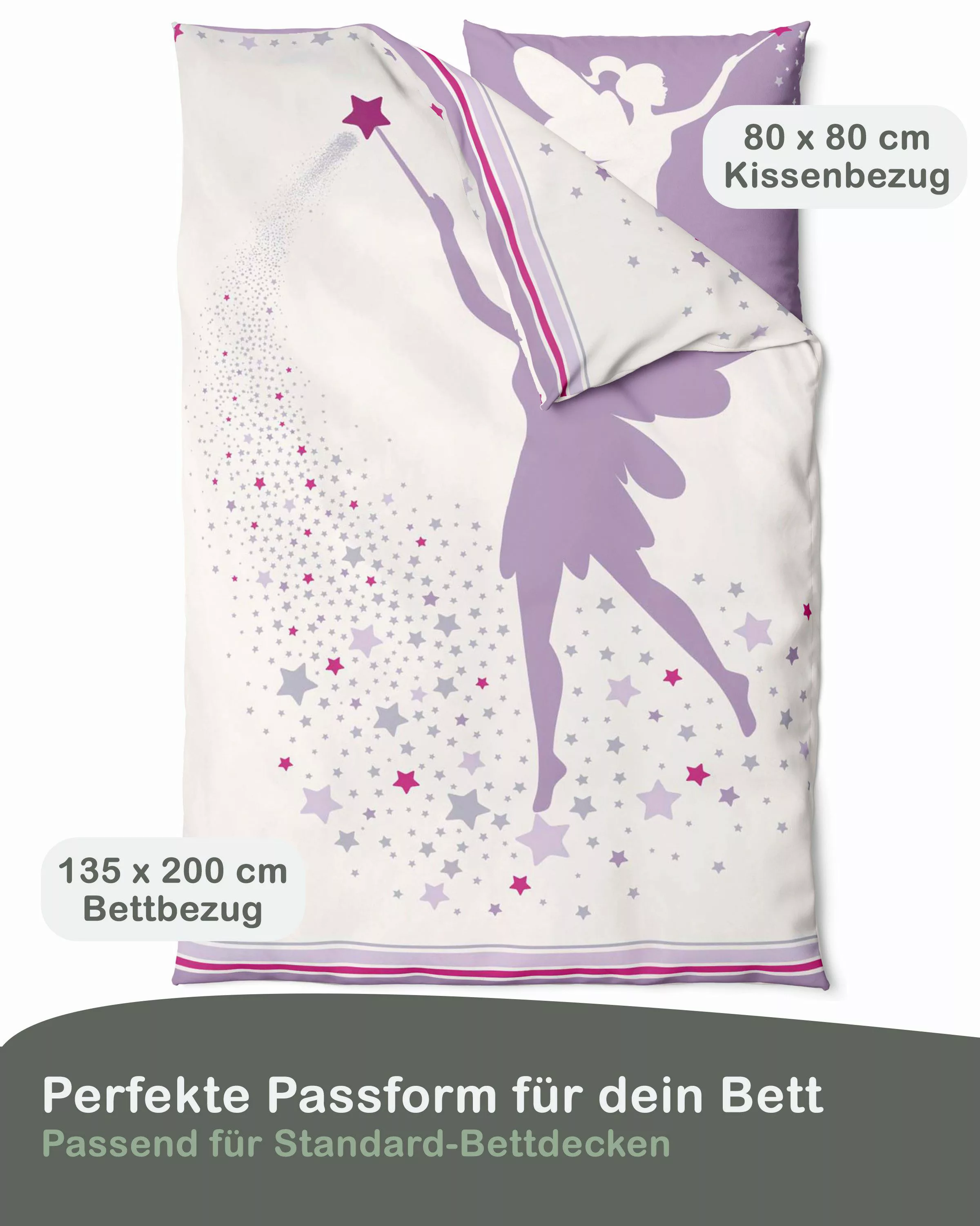 LINKHOFF Kinderbettwäsche Kinder Bettwäsche Fee 135x200 günstig online kaufen