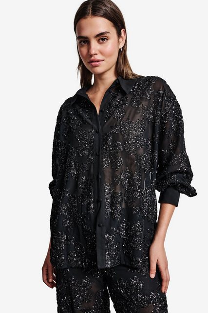 Next Langarmhemd Transparente Bluse mit Pailletten (1-tlg) günstig online kaufen