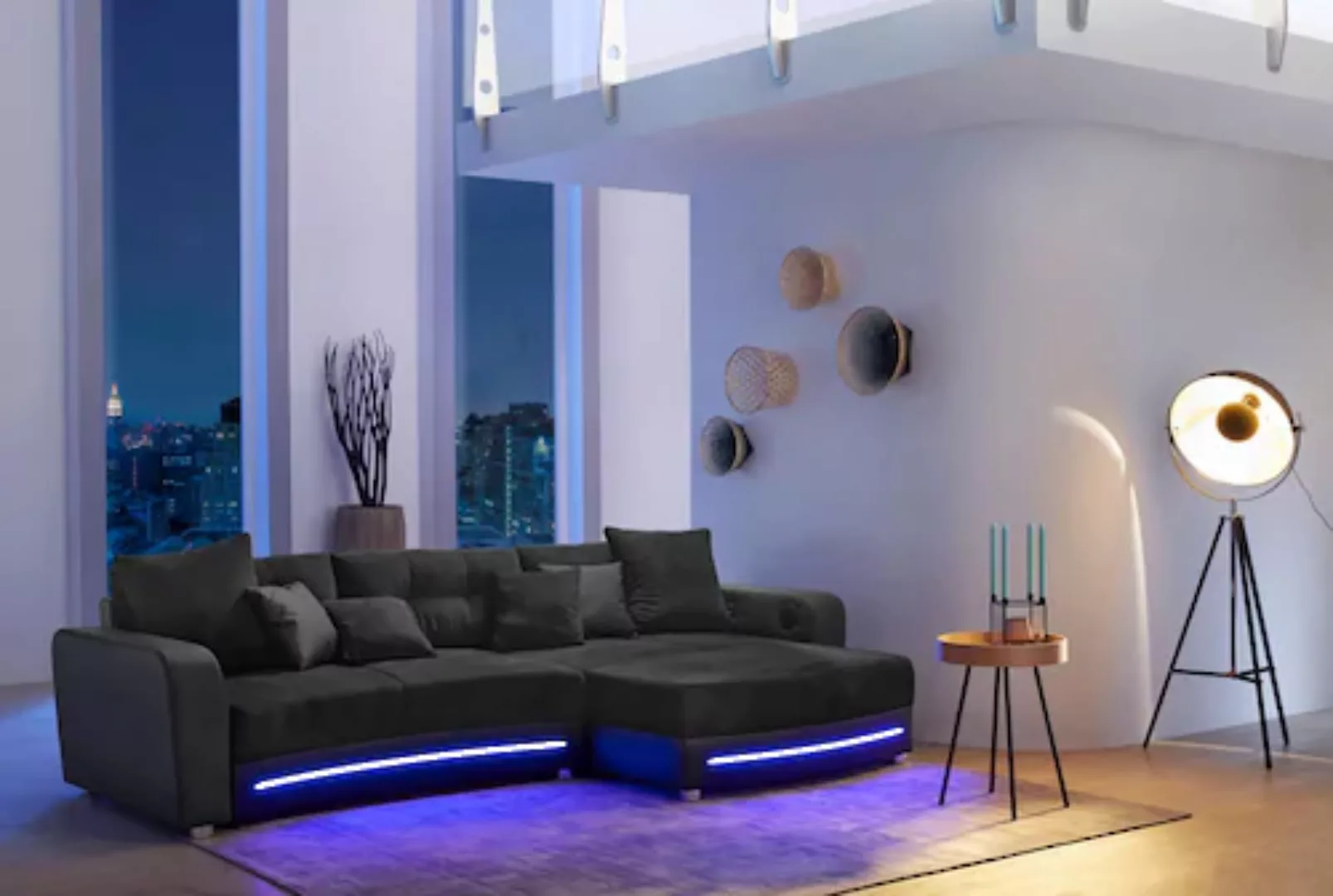 Jockenhöfer Gruppe Ecksofa Laredo, inklusive RGB-LED-Beleuchtung und Blueto günstig online kaufen