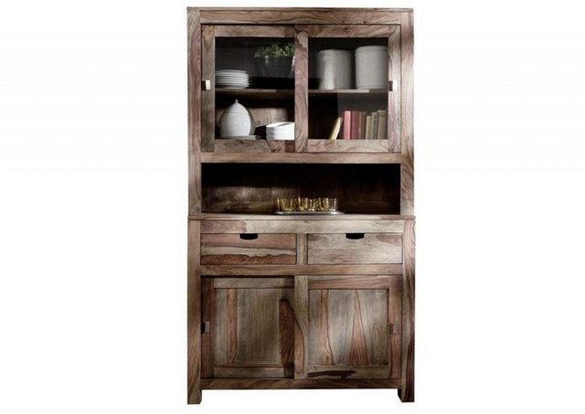 Massivmoebel24 Buffet (Buffet Sheesham 110x45x190 grau geölt NATURE GREY #6 günstig online kaufen