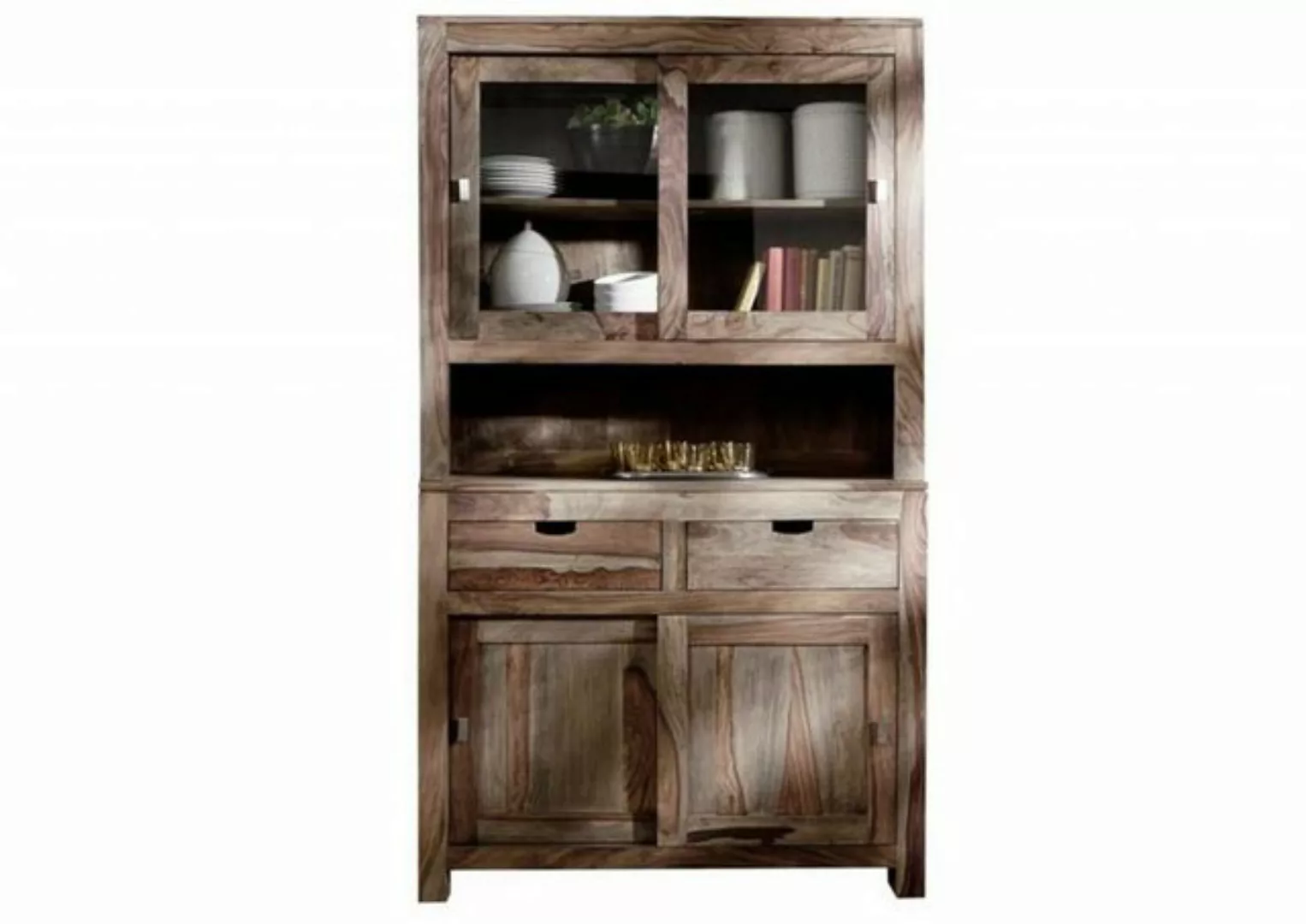 Massivmoebel24 Buffet (Buffet Sheesham 110x45x190 grau geölt NATURE GREY #6 günstig online kaufen