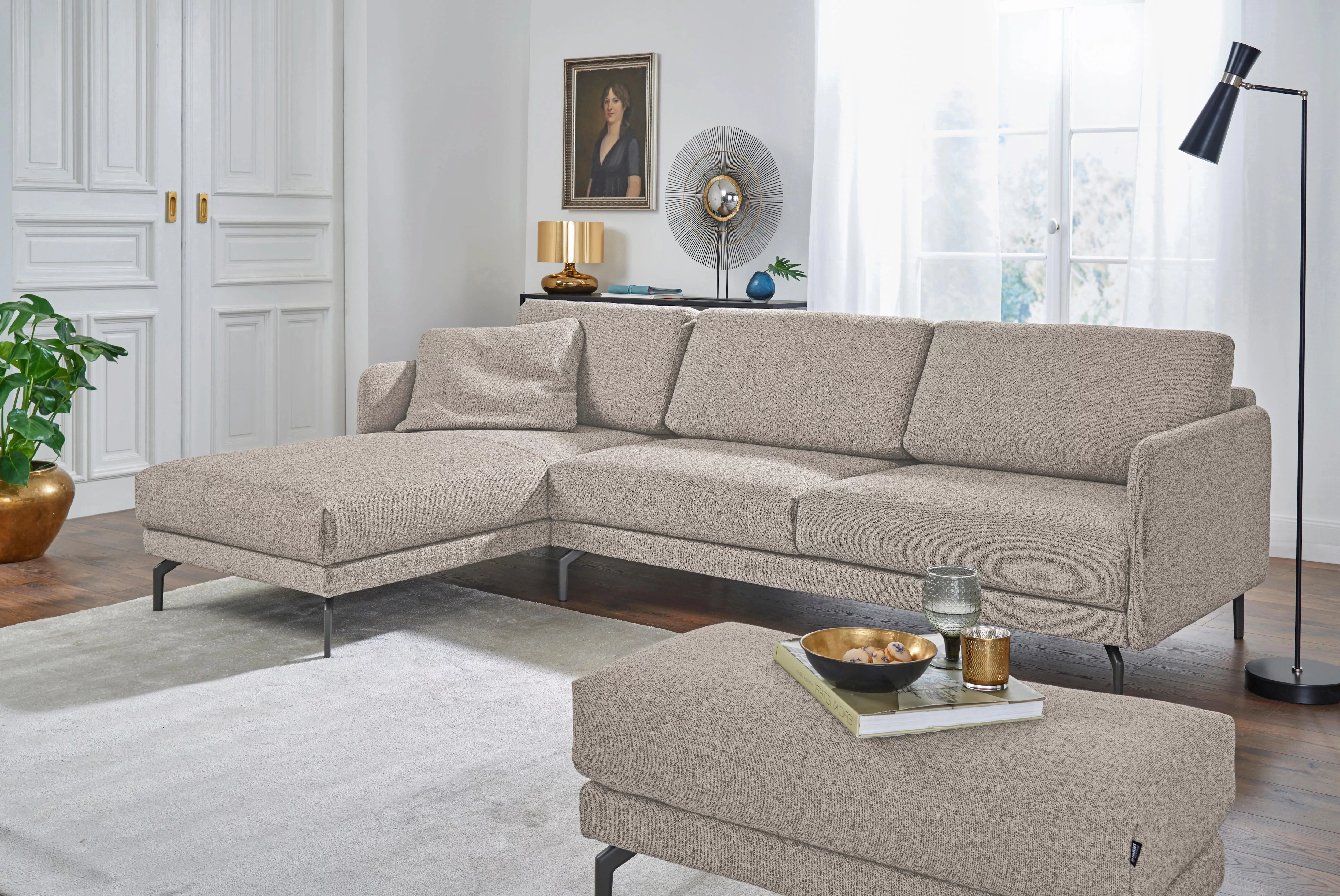 hülsta sofa Ecksofa »hs.450«, Armlehne sehr schmal, Breite 234 cm, Alugussf günstig online kaufen