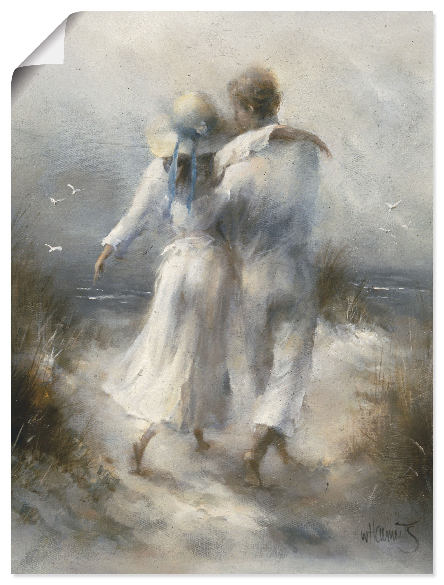 Artland Wandbild "Romantik", Paar, (1 St.), als Leinwandbild, Poster, Wanda günstig online kaufen
