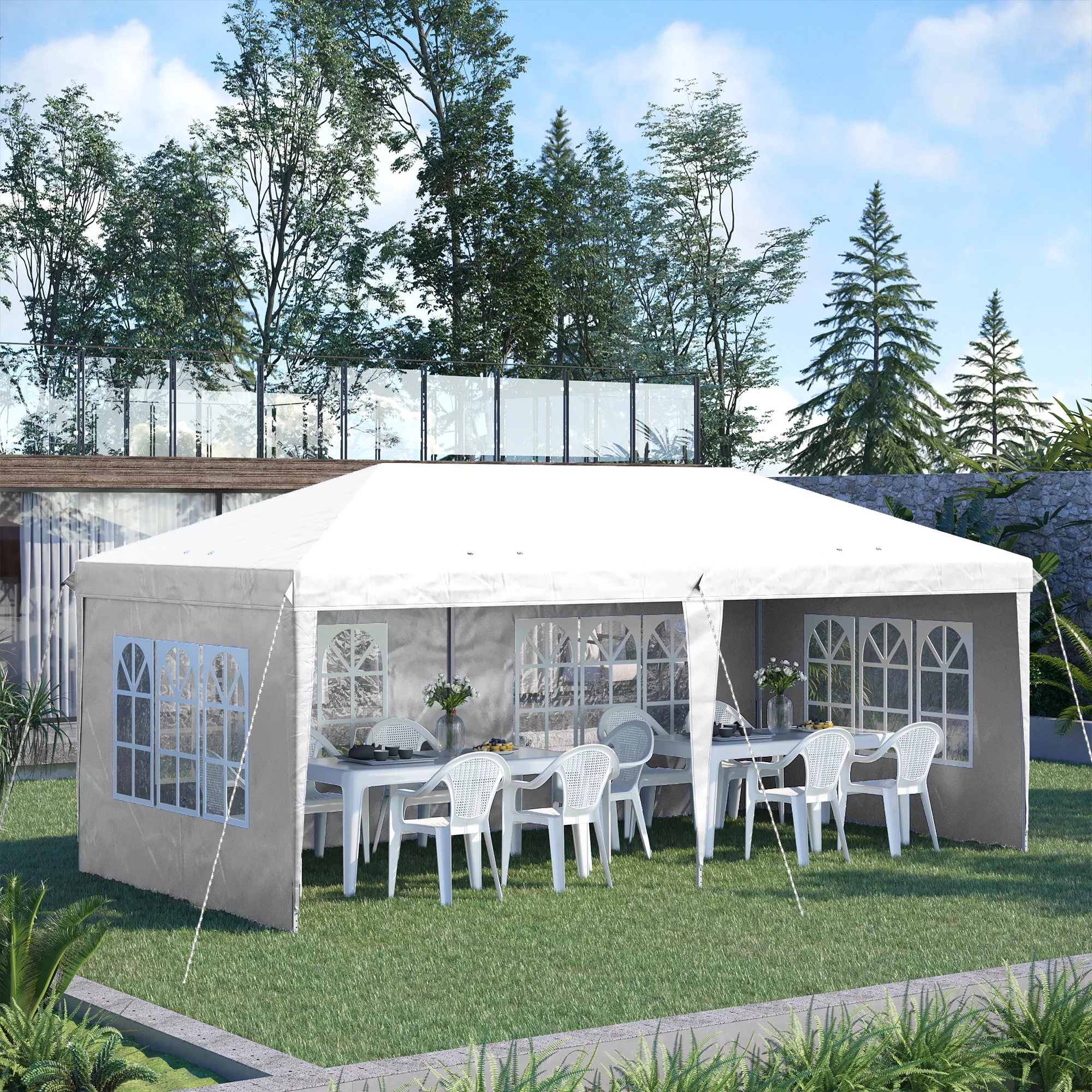 Outsunny Faltpavillon ca. 6 x 3 m Pavillon Partyzelt mit UV-Schutz, Pop Up günstig online kaufen