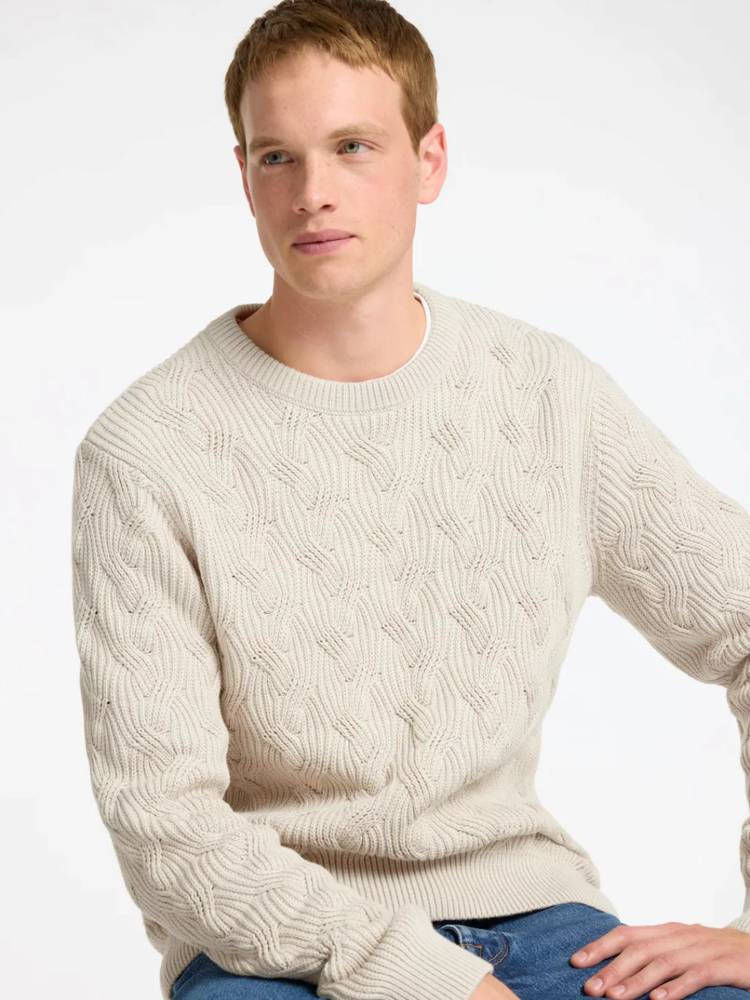 SELECTED HOMME Strickpullover SLHCALLIS LS KNIT CABLE CREW NECK NOOS günstig online kaufen