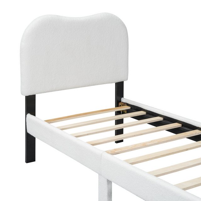 HAUSS SPLOE Kinderbett 90x200cm mit weißes Kopfteil, minimalistisches Desig günstig online kaufen