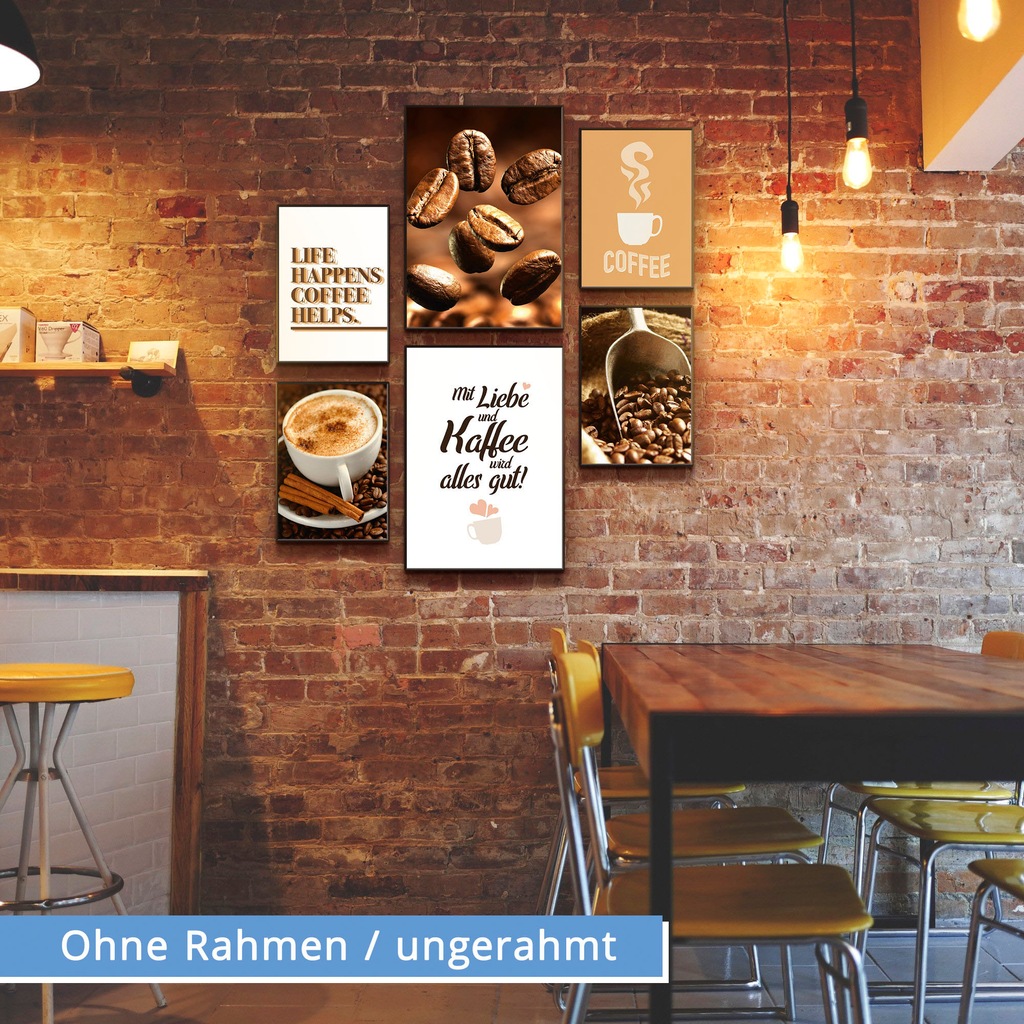 Artland Poster »Kaffee Vielfalt«, Kaffee Bilder, (Set, 6 St.), 6er Set, 2xD günstig online kaufen