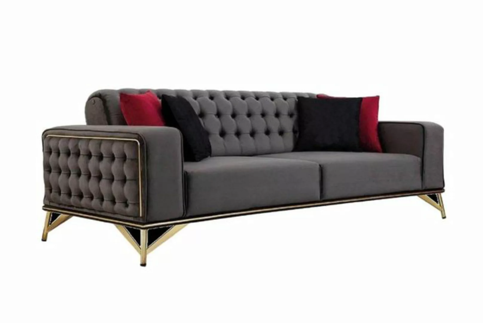 JVmoebel 3-Sitzer Designer Sofa 3 Sitzer Chesterfield Couch Polster Sofas D günstig online kaufen