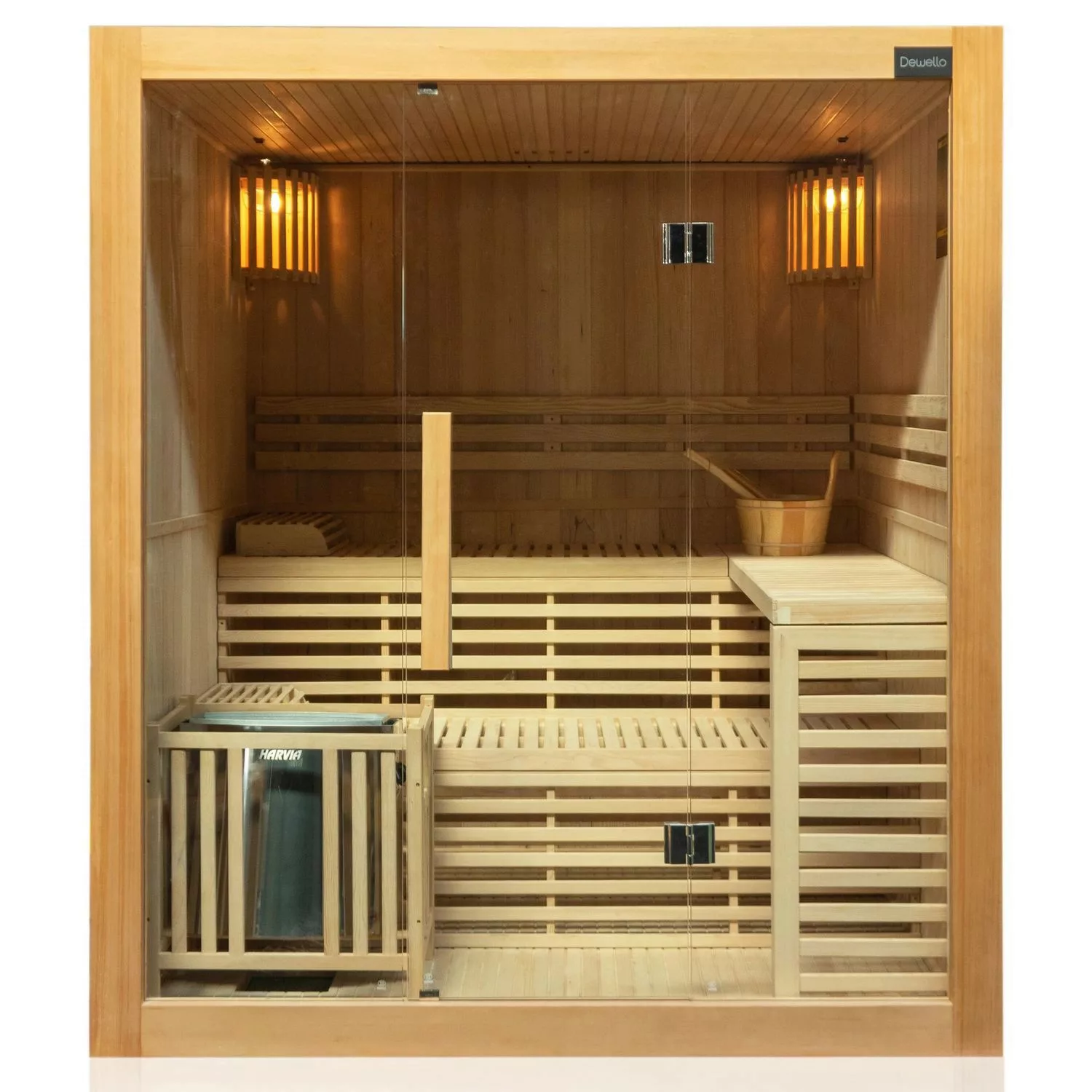 Dewello Finnische Traditionelle Sauna Sarnia 180cm x 140cm 2-4 Personen 6 K günstig online kaufen