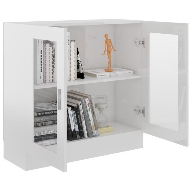 vidaXL Vitrine Bücherschrank Vitrinenschrank Vitrine Hochglanz-Weiß 82,5x30 günstig online kaufen