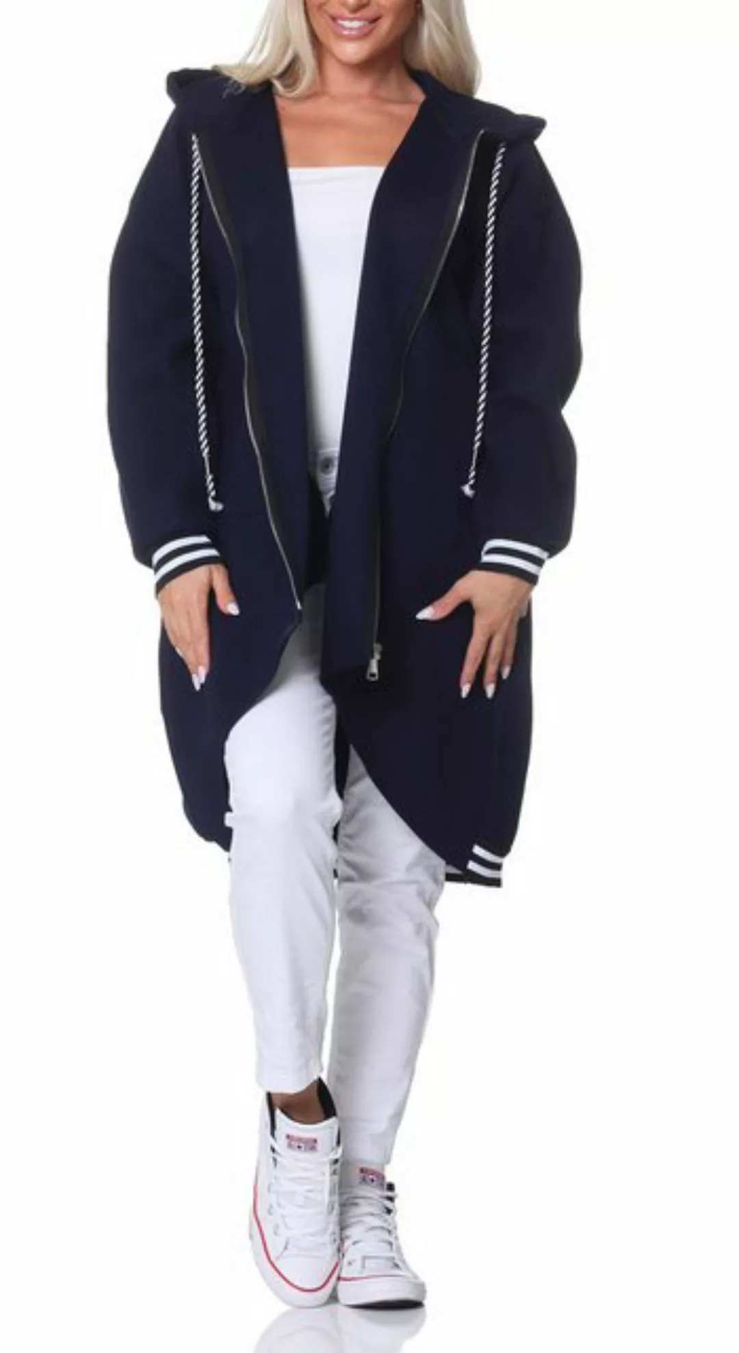 simaranda Kapuzennickijacke Damen Sweatjacke 5410 38-44 Dunkelblau günstig online kaufen