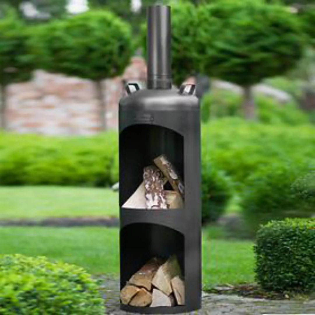 CookKing Gartenofen Faro schwarz Stahl B/H/T: ca. 40x158x40 cm günstig online kaufen