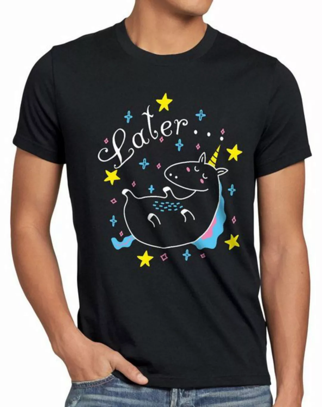 style3 Print-Shirt Herren T-Shirt Later Sleepy Unicorn Einhorn pferd fun fu günstig online kaufen