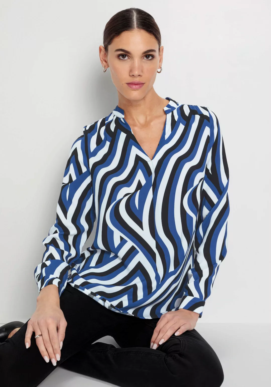 HECHTER PARIS Klassische Bluse, mit elegantem V-Ausschnitt - NEUE KOLLEKTIO günstig online kaufen