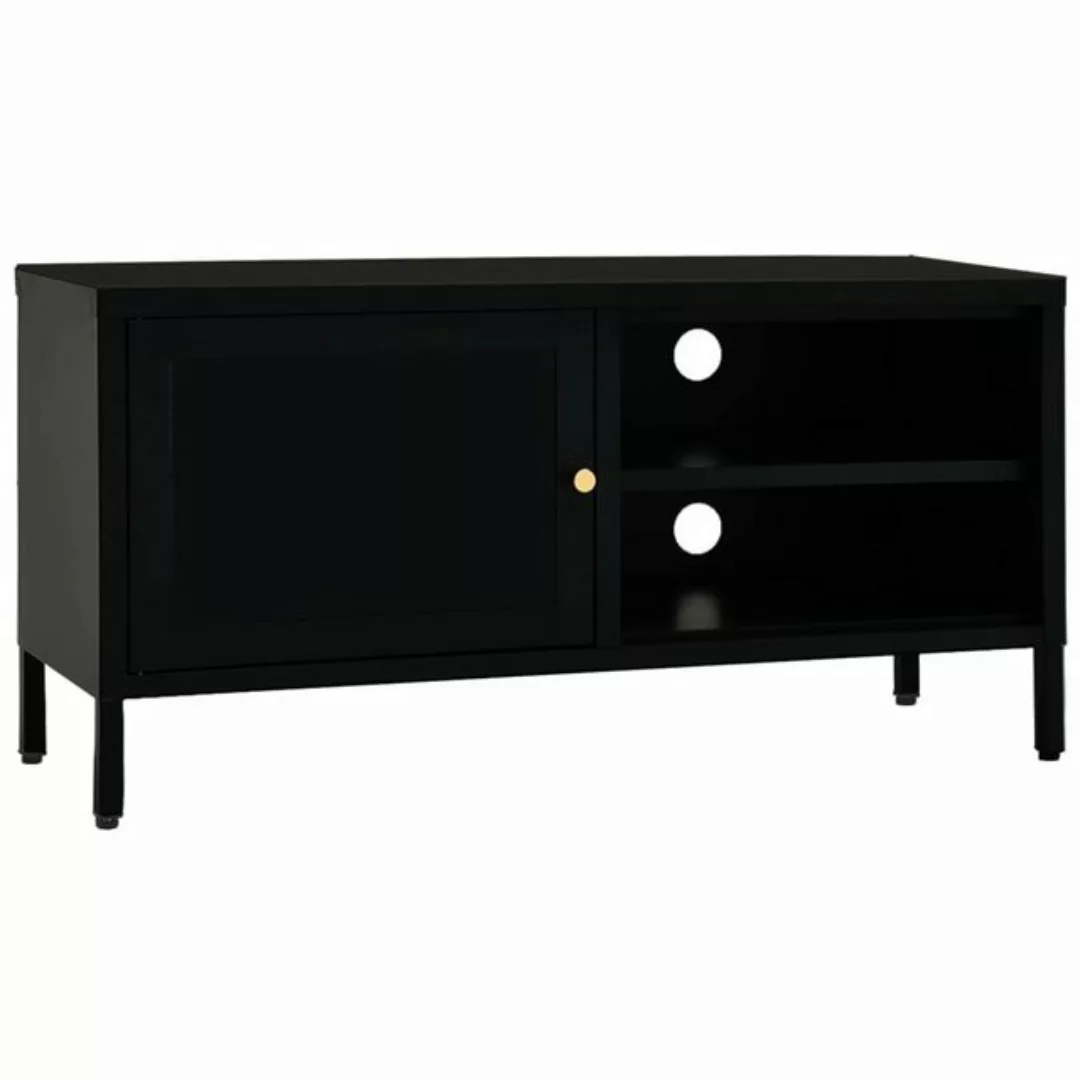 Tv-schrank Schwarz 90x30x44 Cm Stahl Und Glas günstig online kaufen