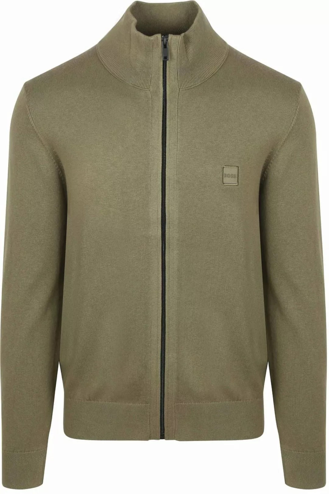 BOSS Kanozip Strickjacke Olivgrün - Größe M günstig online kaufen
