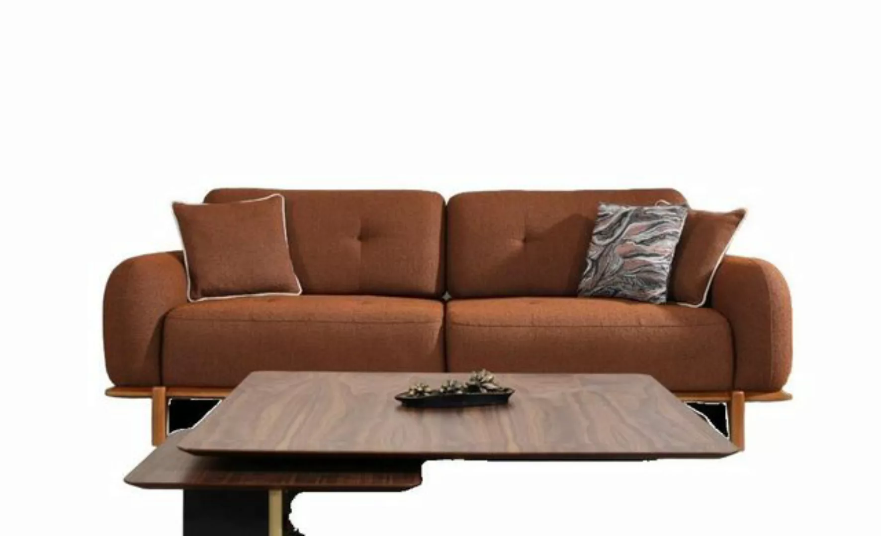 JVmoebel 3-Sitzer Stoffsofa Dreisitzer Couch Braun Sofa 3 Sitzer Polstersof günstig online kaufen