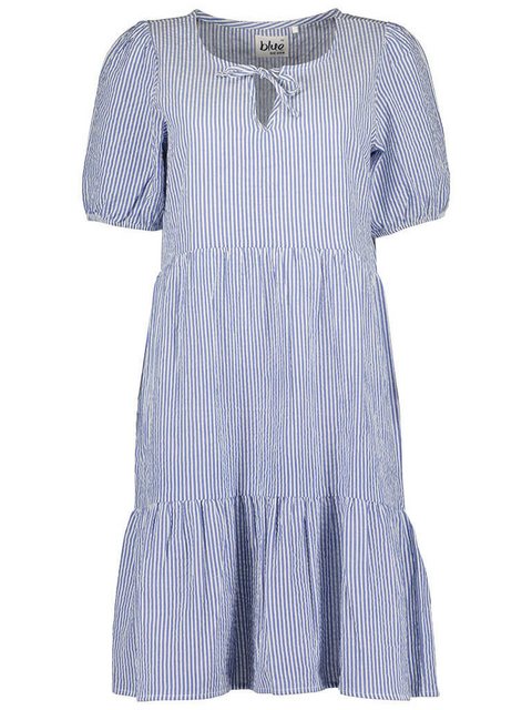 Blue Seven Sommerkleid Damen Kleid Streifen mit Henley-Ausschnitt mit Binde günstig online kaufen