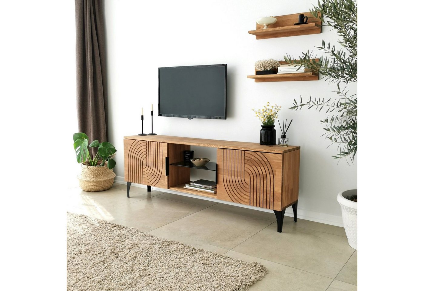 Skye Decor TV-Schrank Schränke, 15x50x12 cm, 100% Kiefer Massivholz günstig online kaufen