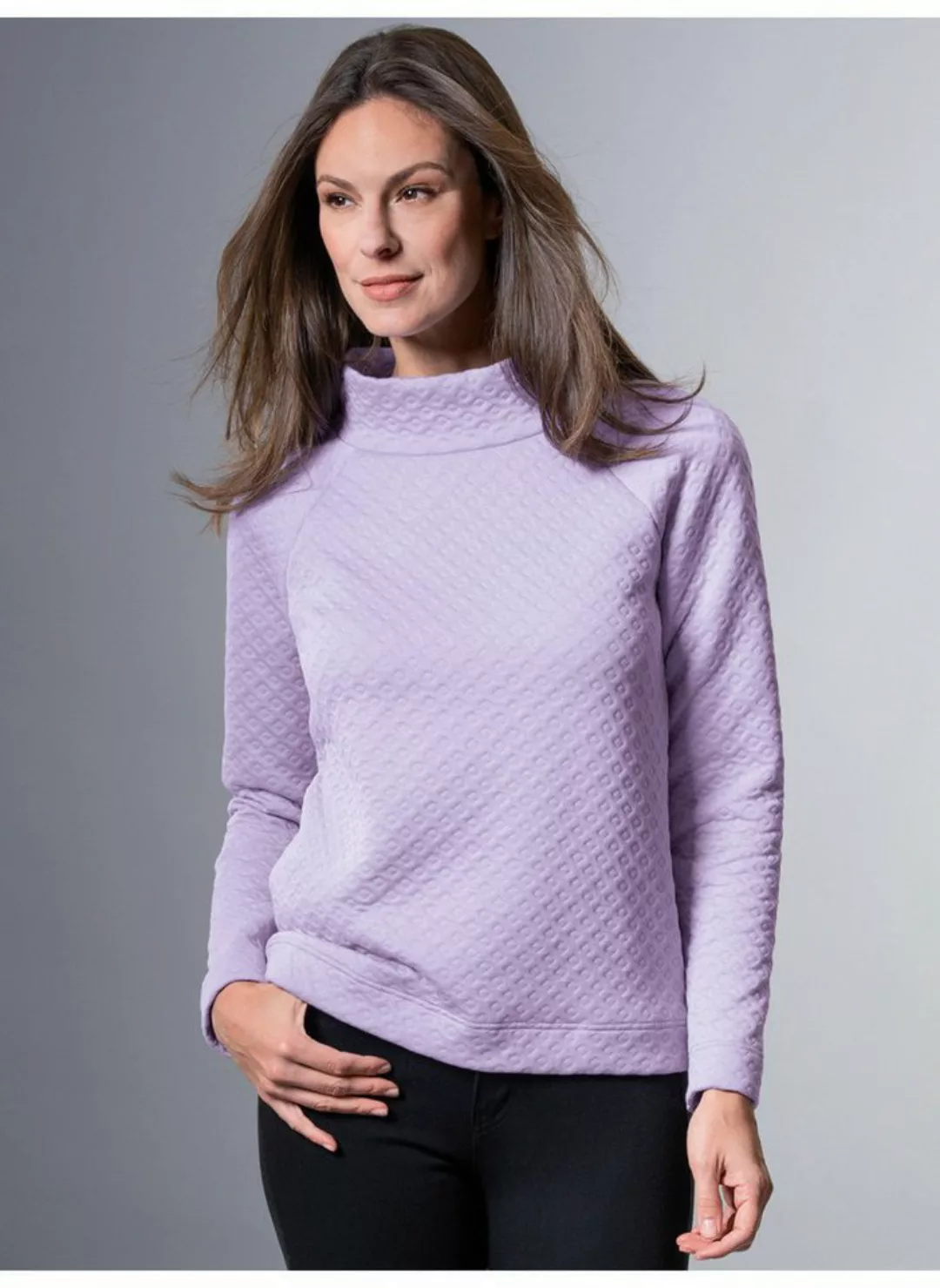 Trigema Sweatshirt TRIGEMA Sweatshirt in Jacquard-Strick-Qualität günstig online kaufen