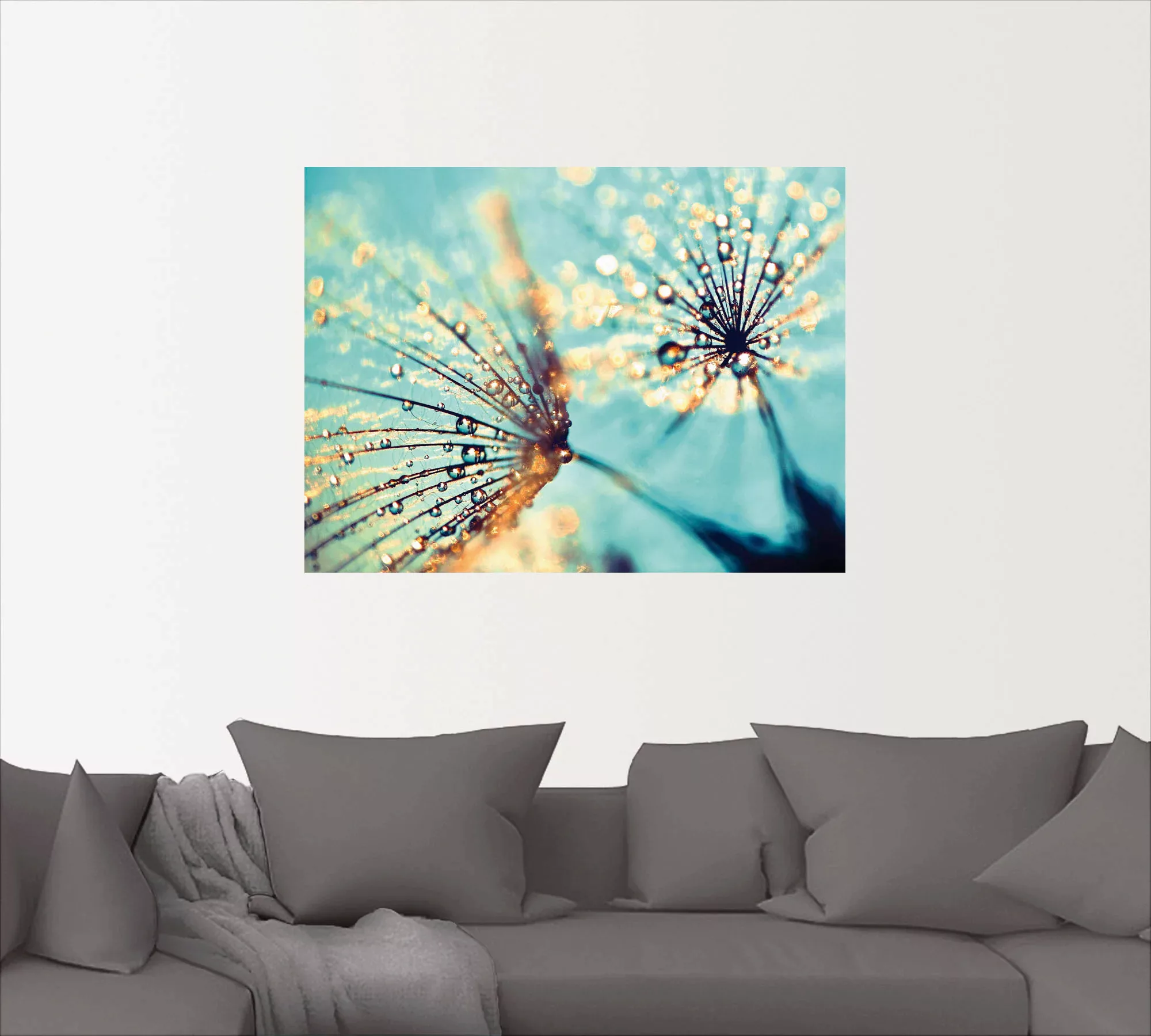 Artland Wandbild »Pusteblume aqua«, Blumen, (1 St.), als Leinwandbild, Post günstig online kaufen