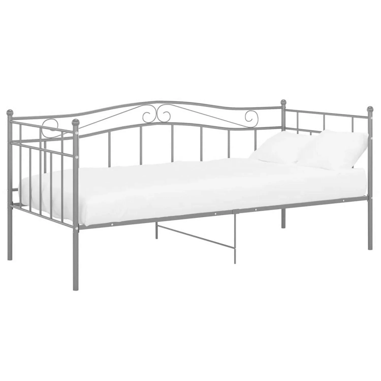 vidaXL Bettgestell Schlafsofa Bettgestell Grau Metall 90x200 cm Einzelbett günstig online kaufen