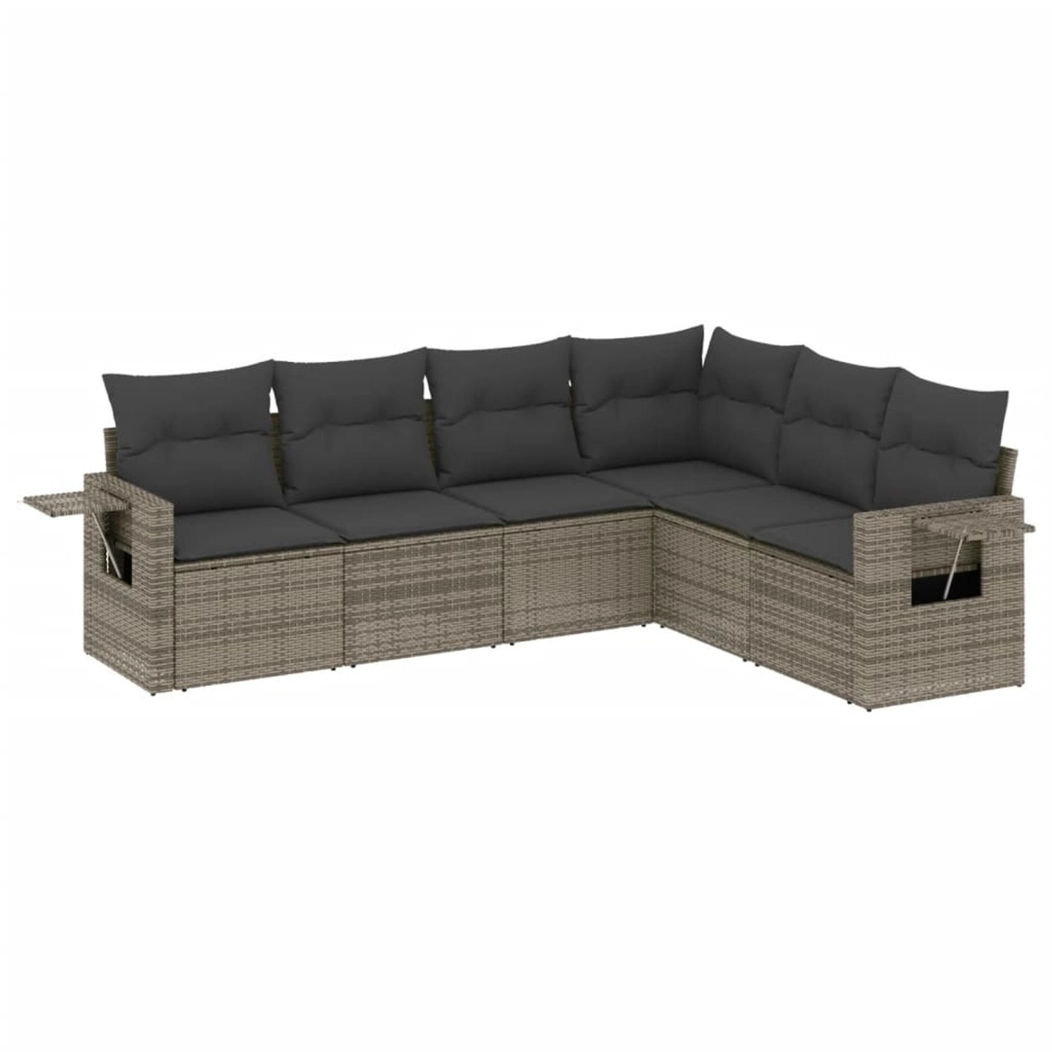 vidaXL 6-Tlg Garten-Sofagarnitur mit Kissen Grau Poly Rattan 3220209 günstig online kaufen