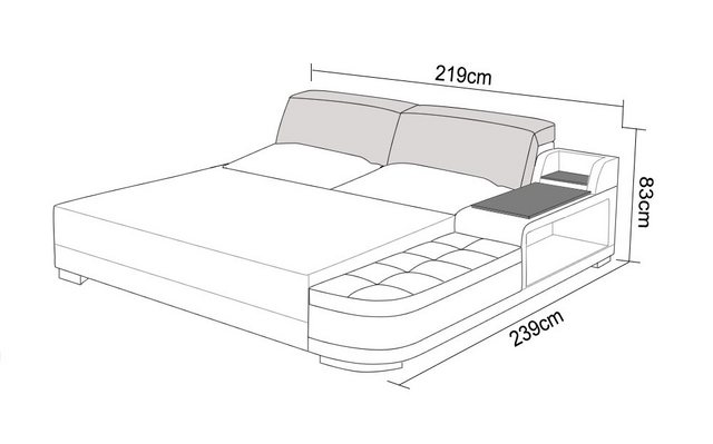 Xlmoebel Bett Modernes Schlafzimmerbett mit Doppel-Polsterung, integriertem günstig online kaufen