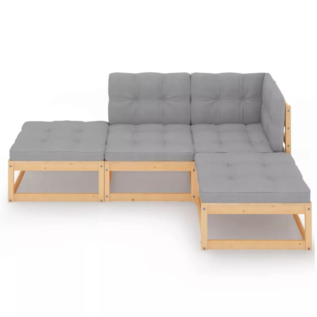 4-tlg. Garten-lounge-set Mit Kissen Kiefer Massivholz günstig online kaufen